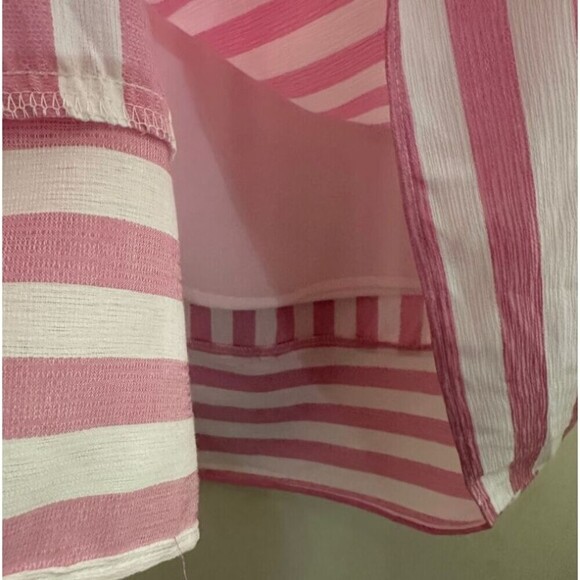 2/$30 Lucy Paris Faux Wrap Midi Skirt Size M Pink Striped Coquette Preppy NWT - Picture 8 of 13